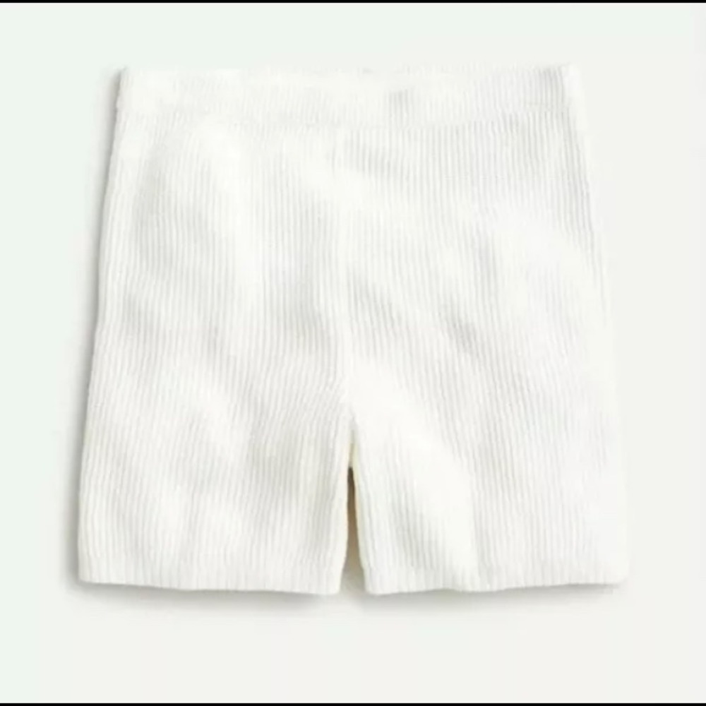 4-9 J Crew Ribbed Cotton Cashmere sweater Shorts Medium Pull on Ribbed NWT